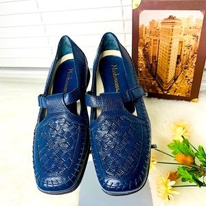 Mushrooms Comfort Leather Slip On Loafer Navy Blue